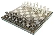 14" Brass Chess Board Set Hand Made carved with Storage Box, Chess Gift