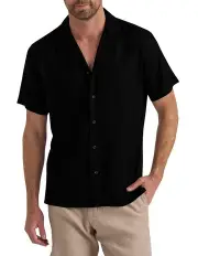 [MJ Bale] Nice Camp Collar Shirt in Black