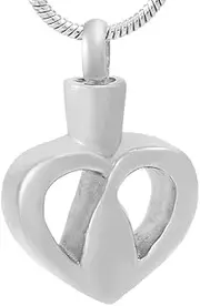 DOTUIARG Teardrop Heart Stainless Steel Cremation Ashes Jewelry Pendant for Ashes Keepsake Memorial Urn Neckalce