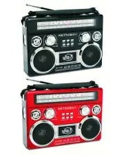 Dolphin SP-411BT RetroBox Portable Bluetooth AM/FM Radio & MP3 Speaker w/Antenna
