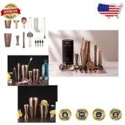 Versatile Copper-Plated Bartending Tools Set: 18 Essential Pieces for Mixology