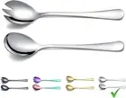 Salad Server Set, Stainless Steel Salad Serving Set, Salad Servers, Salad Spoon,