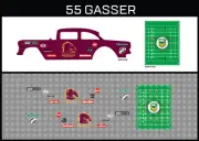 Hot Wheels(1/64),55 Gasser"Broncos" Waterslide,Printed White First,Decals