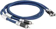 High Fidelitys 4Core Silver Plateds 2RCA Male to 2RCA Male Sound Cable for Amplifiers and Speakers for Men and Women
