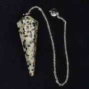40-50 MM Long Natural Dalmation Jasper Dowsing Pendulum Healing Stone Crystal