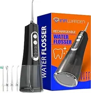 Infiwarden Portable Cordless Water Flosser, Rechargeable Water Dental Flosser with 1500 mAh Battery, IPX7 Waterproof, 4 Modes 4 Jet Tips, Type-C Charging for Travel & Home Black 139 pro