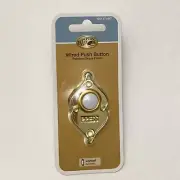 DoorBell Chime Wired Lighted LED PUSH BUTTON Polished Brass White Recessed Mount