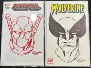 Set Of Deadpool & Wolverine Original Sketches On Blank Cover By Sajad Shah!