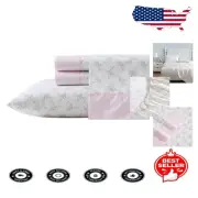 Machine Washable 3-Piece Twin Sheet Set - 200TC Percale Cotton with Floral Print