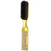 Men's Salon Double Head Comb Cleaning Brush Golden Oil Head Beard Styling Brush