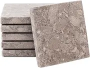 Radicaln Marble Coaster Plates Square 3.5" Inches Oceanic Handmade Coaster Set for Dining Table Coaster Holder for Wine Glasses & Cup Holder Coffee bar Accessories Coaster for Drink