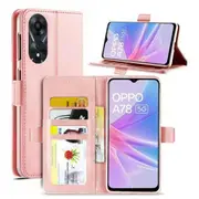 For Oppo A78 4G Case, SupRShield Wallet Leather Flip Magnetic Stand Case Cover (Rose Gold)