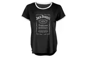 Jack Daniels Label Design Ringer Black Tee T-Shirt