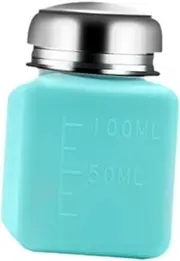Square Pump Dispenser Bottle for Lotions, Reusable and Leakproof, Blue 100ml