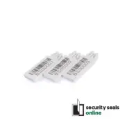White Barcoded ZipLock seals to suits security bags