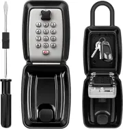 HUANLANG Key Lock Box for Outside, 12-Digit Combination Lock Box Waterproof Key