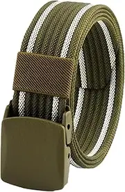 [Dcvmvmn] Unisex Plastic Buckle Canvas Automatic Belt Men Women Outdoor Work Casual Canvas Belt, 20