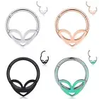 1Pc ET Alien Hinged Segment Ring Stainless Steel Cartilage Nose Septum Hoop 16G