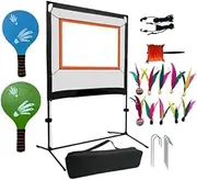 ａ aternee Badminton Net with Shuttlecocks with Storage Bag Convenient Sports Net with Rackets for Court Sports Indoor Practice Parks