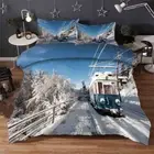 Snow Grey Train 3D Printing Duvet Quilt Doona Covers Pillow Case Bedding Sets