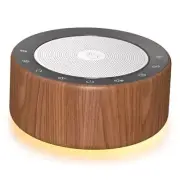 Nursery Lamp with Sound Machine, Mood Lighting, 7 Colors Night Walnut Wood