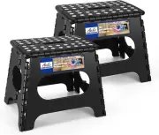 11 Inch Folding Step Stool Lightweight Plastic Step Stool - 2 Pack - Foldable St