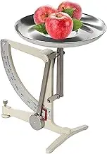 Mechanical Kitchen Scale, 1kg Metal Balance Scale, Scale, No Need Battery, with Stainless Steel Pendulum and Aluminum Tray, for Scientific Research, Food White