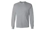 Gildan Mens Plain Crew Neck Ultra Cotton Long Sleeve T-Shirt (Sport Grey) - UTBC477
