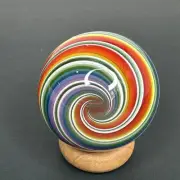 Contemporary Handmade Art Glass Marble 1.80" Colorful Bright Swirls Borosilicate