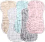 Minkissy Infant Burp Towel Set 5 Pieces Soft Cotton Burp Cloths White Newborn Hooded Towels Machine Washable