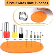 8 Pcs 8 Sizes Polymer Clay Cutter Molds Hole Punches Tool Set DIY Earrings CR