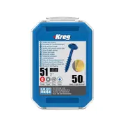 Kreg 51mm Blue-Kote MaxiLoc Head Heavy Duty Coarse Thread Pocket-Hole Screws - 50 Pack