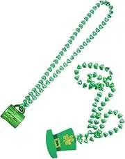 ERINGOGO Necklace Shamrock Bead Necklaces Necklace for St. Patrick s Mug Necklace St. Patrick s Day Necklaces Necklace Bead Pendant Necklace Plastic Green