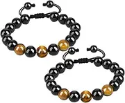 KOMBIUDA 2Pcs tiger eye bracelet anti nausea bracelets gemstone beaded bracelet bracelet natural obsidian bracelet mens bracelet female supplies bead bracelet black glass universal man