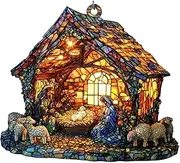 Hand-Painted Stained Glass - Sturdy Acrylic Stained Glass | Portable Garden Suncatchers Holiday Decorations for Family Friends Colleagues