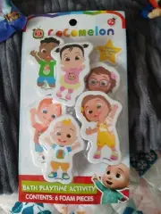 2023 Moonbug Cocomelon Bath Playtime Activity 6 Foam Pieces, New in Package