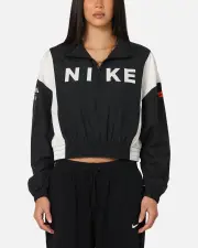 [Nike] Nike Women's Sportswear Classic Woven Lightweight 1/4-zip Jacket Black/black/sail - Size 2XL 2XL Black/Black/Sai