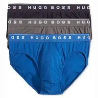 在飛比找Yahoo奇摩購物中心優惠-Hugo Boss 男合身三角內褲3件裝(黑/灰色/藍色)