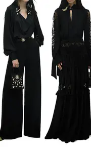 [Zuhair Murad] Lace-Detailed Silk-Georgette Maxi Scarf Dress