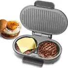 Double Mini Grill Maker, Breakfast Sandwich Maker, Burger Press Patty Maker, Pan