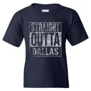 Straight Outta Dallas - Football Youth T Shirt - Navy