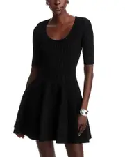 Boss Frankina Ribbed A Line Dress