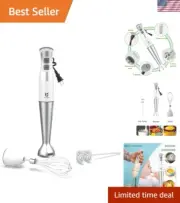 Versatile 8-Speed Hand Blender - Milk Frother & Whisk for Smoothies & Soups