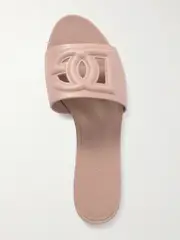 [Dolce & Gabbana] Dolce & Gabbana - Bianca Cutout Leather Slides - Pink - IT39 IT 39 Pink