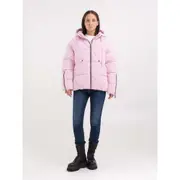 Replay Womens Casual Quilted Jacket Oversized Pink