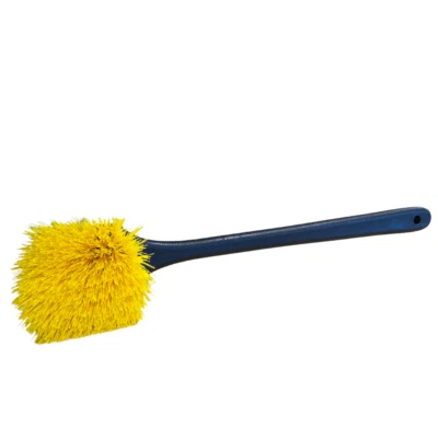 Scrub Brush. 19.5" - Straight Plastic Handle. Hard Bristles.