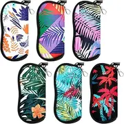 [Kanayu] 6 Pcs Sunglasses Soft Case Clip on Sunglasses Case Light Portable Zipper Neoprene Glasses Pouch for Women Men