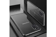 Samsung Galaxy A31 Case Luxury Plating Clear Case Matte Transparent Protective Gel Cover (Black)