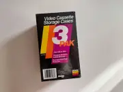 3-Pack Gemini Video Cassette Storage Cases - Fits VHS or Beta - New Sealed
