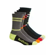 10 X Mens Hard Yakka Crew Work Multi-Coloured Workwear Socks